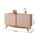 Aparador Buffet Cerrado Sala de Estar com 4 Portas Off White/Matte