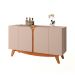 Aparador Buffet Cerrado Sala de Estar com 4 Portas Off White/Matte