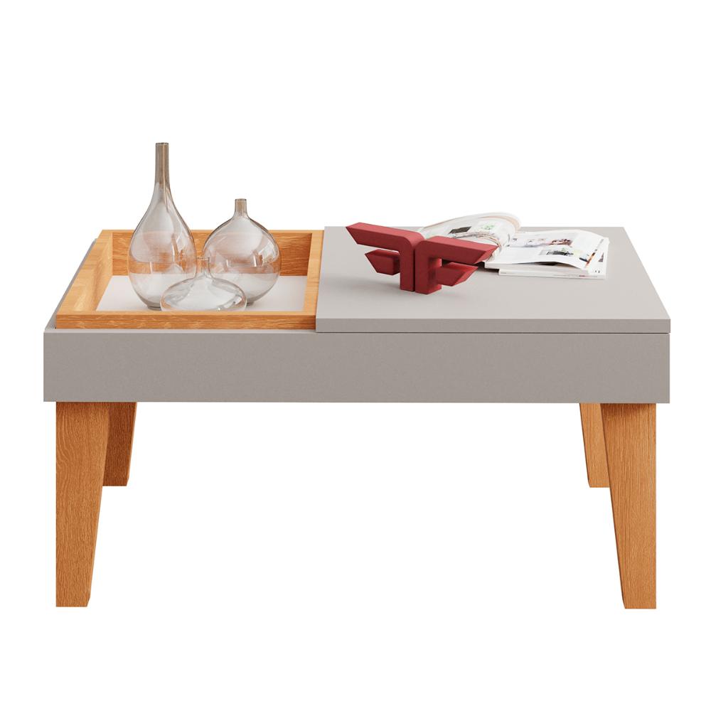 Mesa de Centro Veneza Sala de Estar Fendi Metalic/Cinamomo