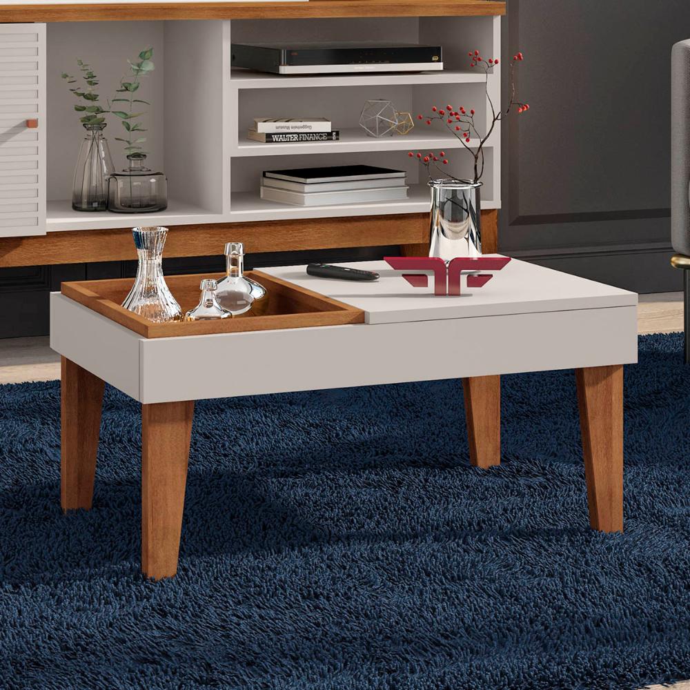 Mesa de Centro Veneza Sala de Estar Off White/Matte