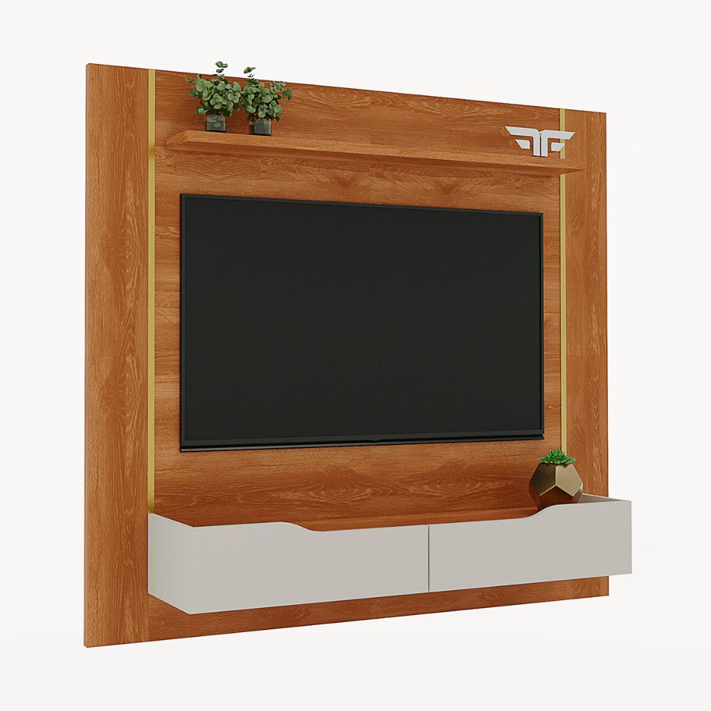Painel Home Suspenso Maracatu Para TV até 70" Polegadas Cinamomo/Off White