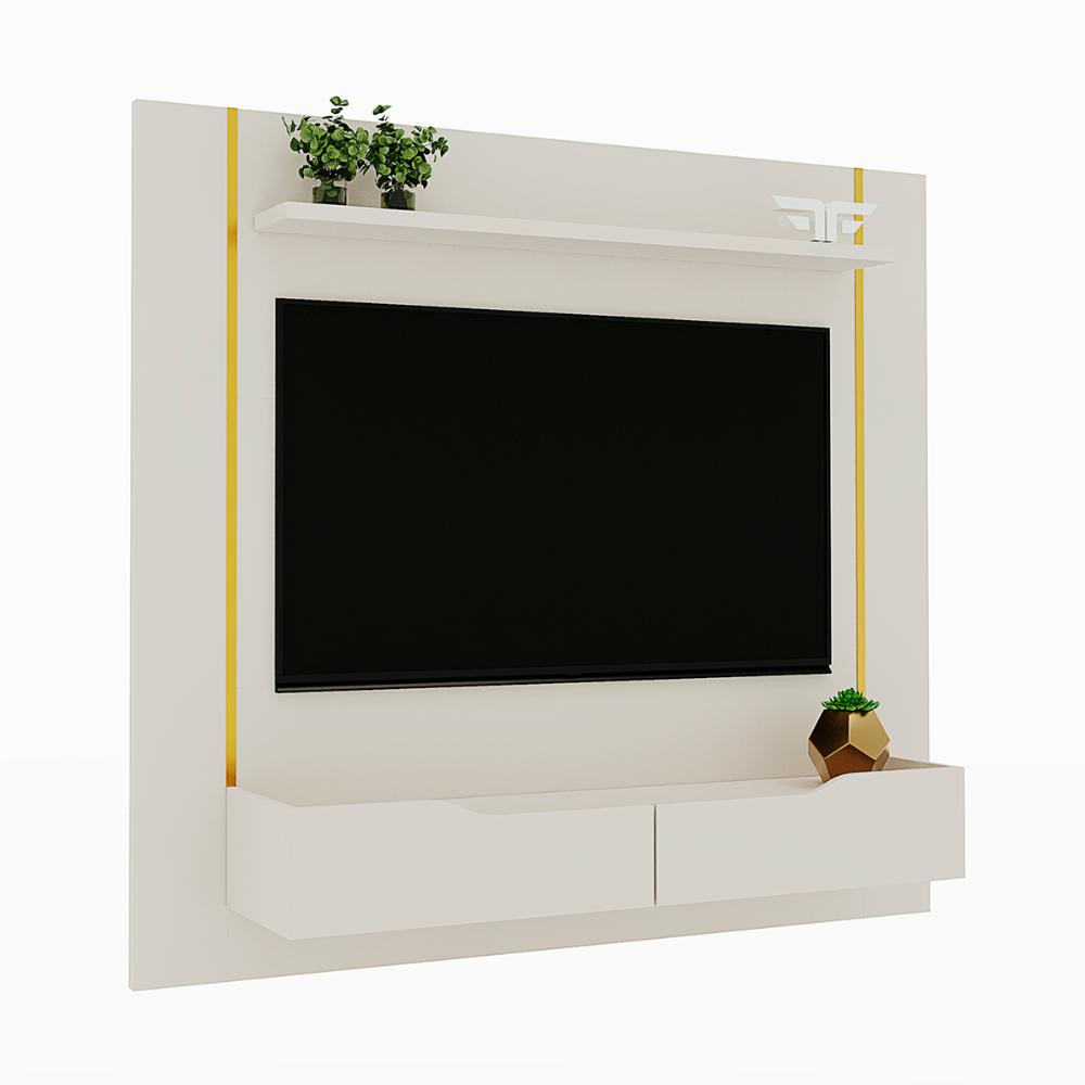 Painel Home Suspenso Maracatu Para TV até 70" Polegadas Off White
