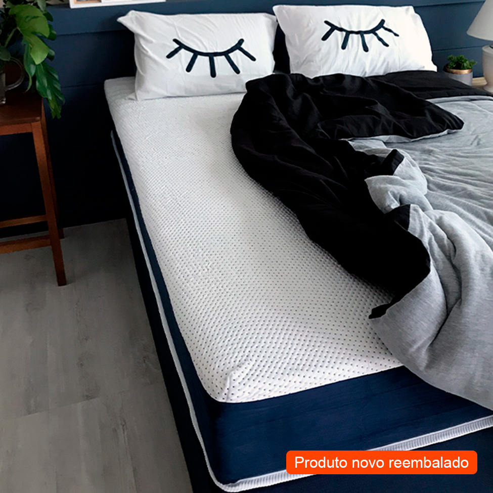 [OUTLET] Colchão Casal Mola Ensacada Guldi Firme (25x138x188) Azul e Branco