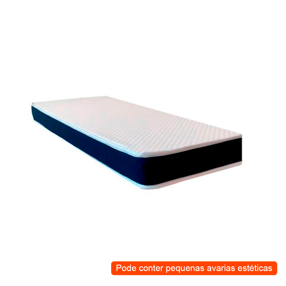 [OUTLET] Colchão Solteiro Guldi Duplo Plus D28 (16x78x188) Branco e Azul