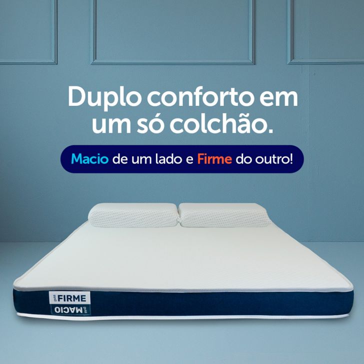 [OUTLET] Colchão Viúva Guldi Duplo Plus D28 (16x128x188) Branco e Azul