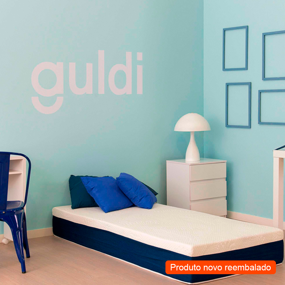 [OUTLET]Colchão Solteiro Mola Ensacada Guldi Firme (25x88x188) Azul e Branco