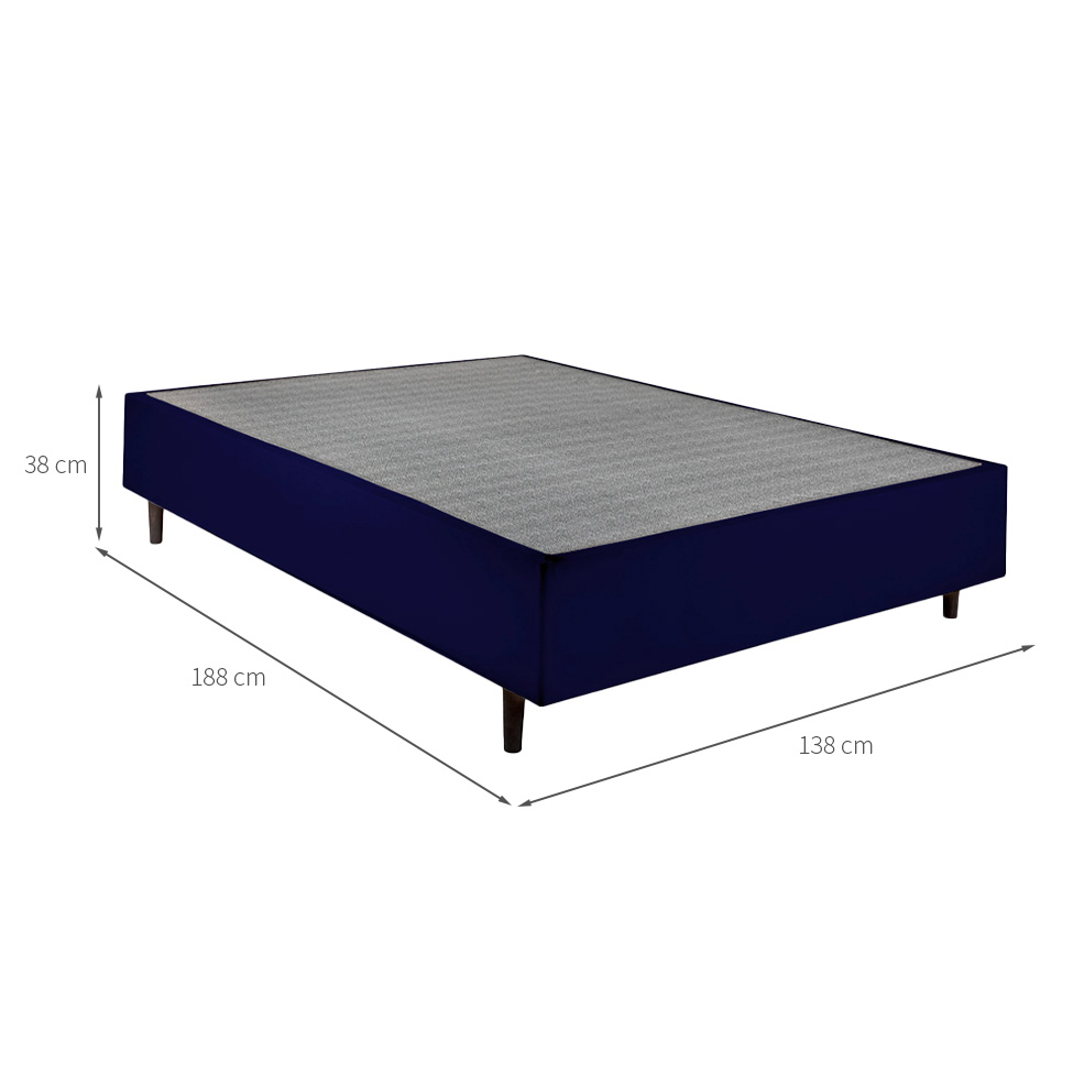 Base para Cama Box Casal Guldi (38x138x188) Azul e Cinza