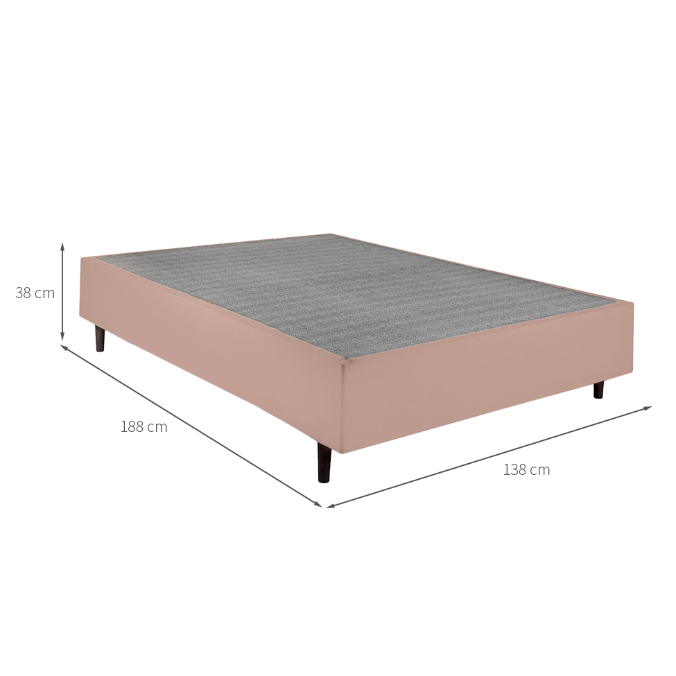Base para Cama Box Casal Guldi (38x138x188) Natural e Cinza