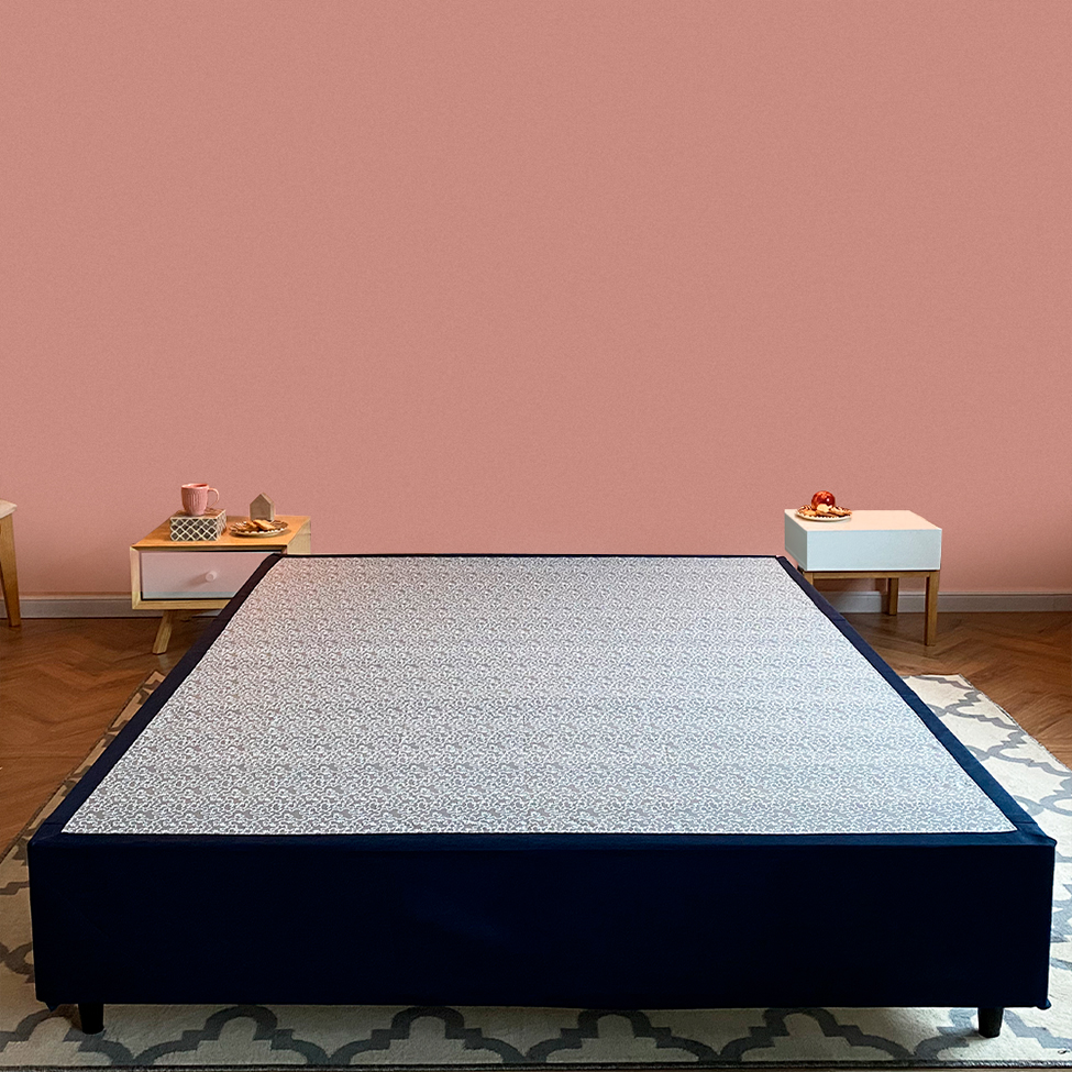 Base para Cama Box Casal Guldi (39x138x188) Azul e Cinza