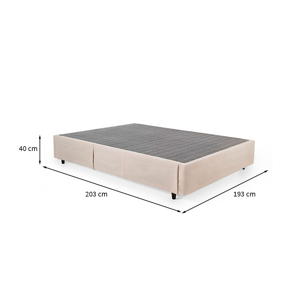 Base para Cama Box King Guldi com Guarda Objetos Bege