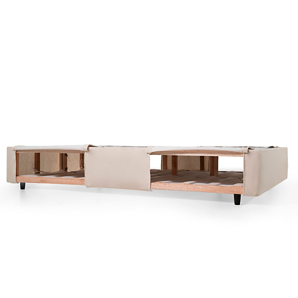 Base para Cama Box King Guldi com Guarda Objetos Bege