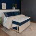 Base para Cama Box King Guldi com Guarda Objetos Bege