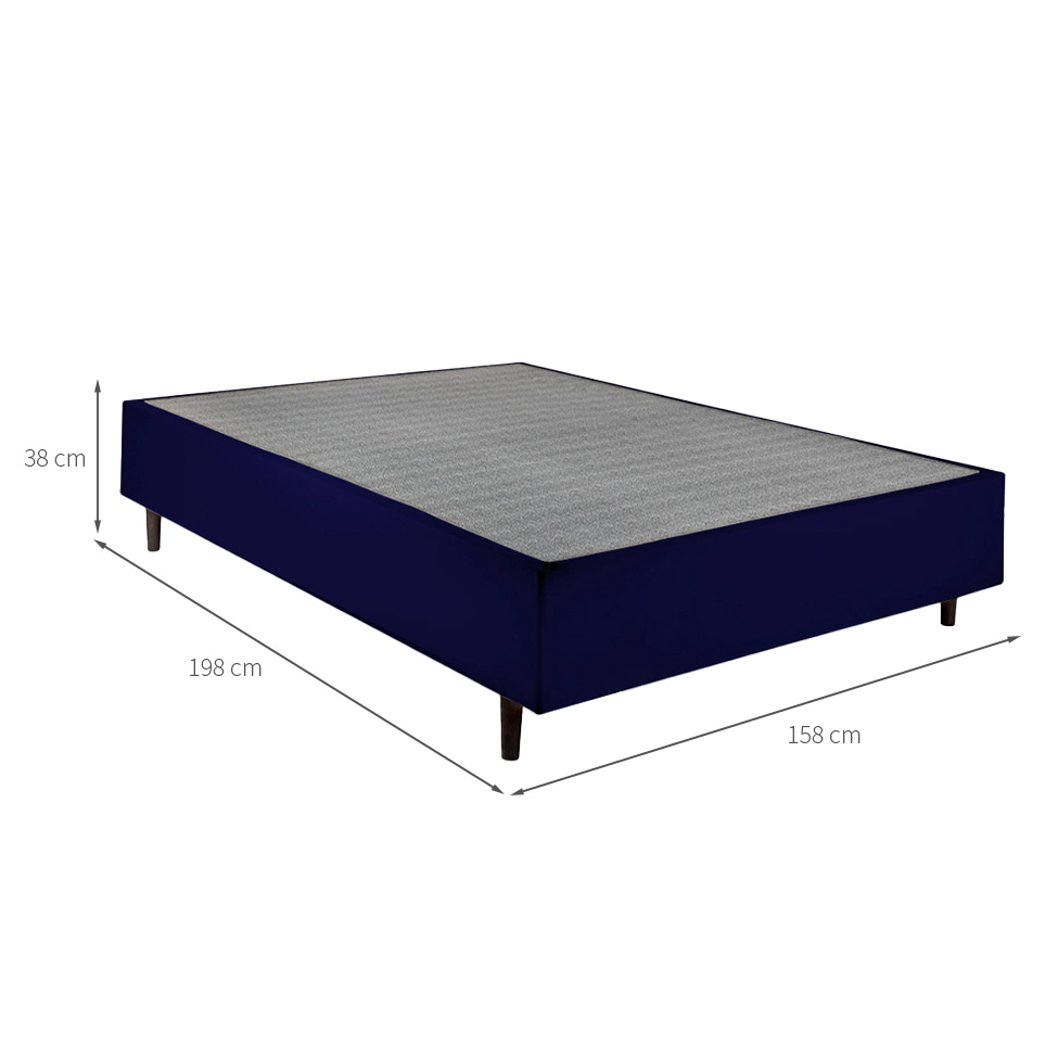 Base para Cama Box Queen Guldi (38x158x198) Azul e Cinza