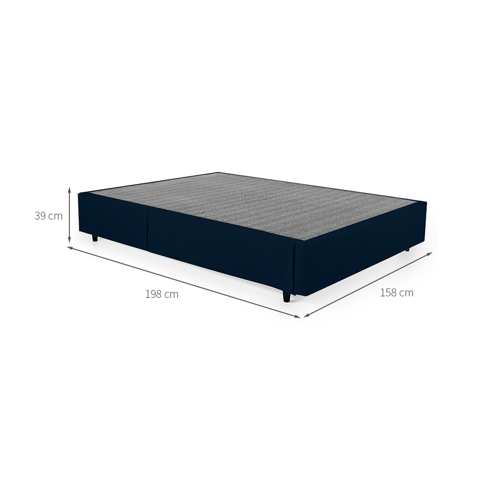 Base para Cama Box Queen Guldi com Guarda Objetos Azul