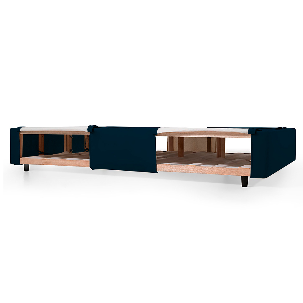 Base para Cama Box Queen Guldi com Guarda Objetos Azul