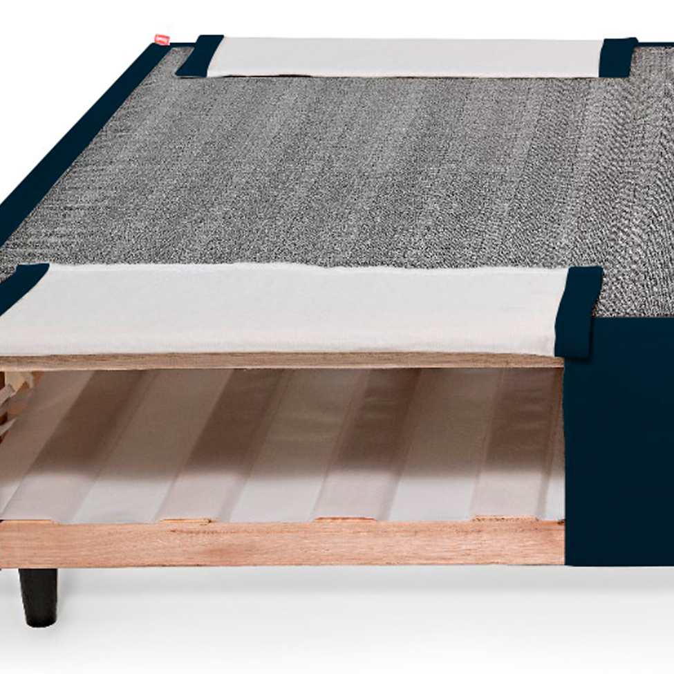 Base para Cama Box Queen Guldi com Guarda Objetos Azul