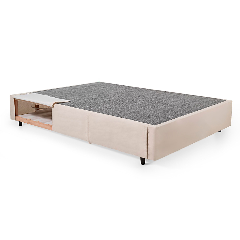 Base para Cama Box Queen Guldi com Guarda Objetos Bege
