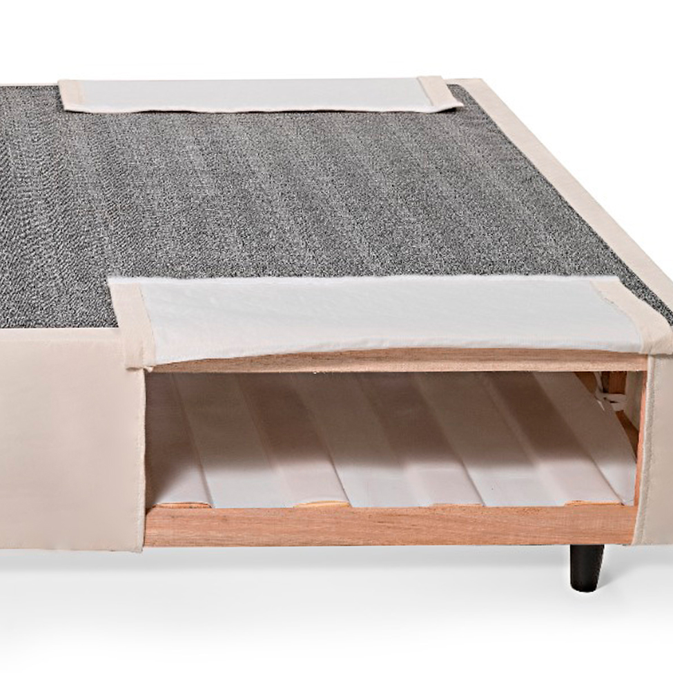 Base para Cama Box Queen Guldi com Guarda Objetos Bege
