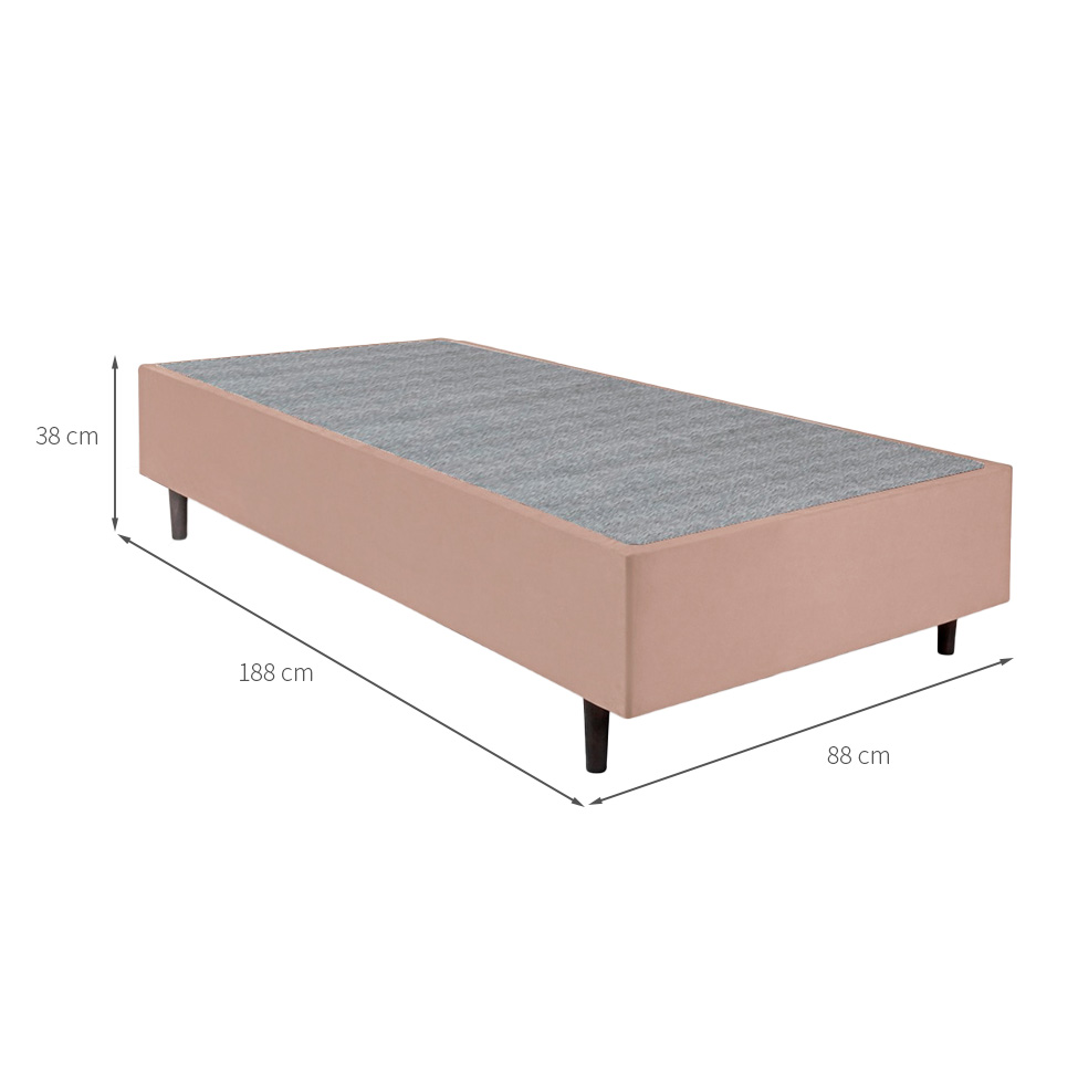 Base para Cama Box Solteiro Guldi (38x88x188) Natural e Cinza