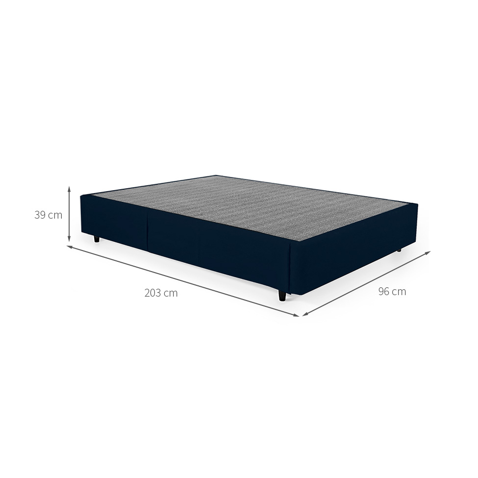 Base para Cama Box Solteiro King Guldi com Guarda Objetos Azul