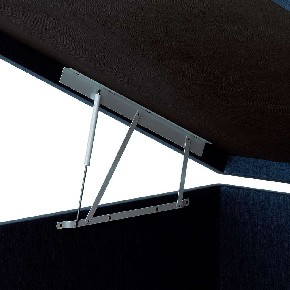 Cama Box Baú com Colchão Casal Mola Ensacada Guldi Firme Azul e Branco