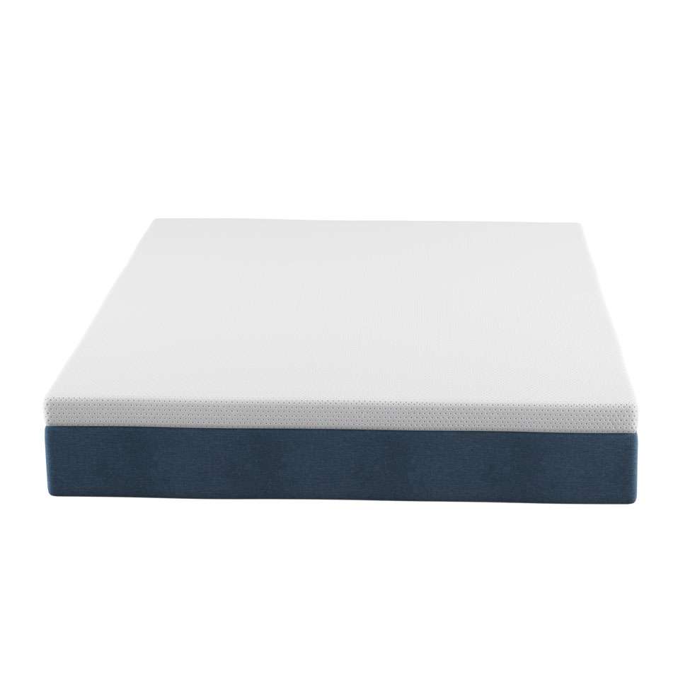 Cama Box Baú com Colchão Casal Mola Ensacada Guldi Macio e 2 Travesseiros Guldi Soft Nasa Azul e Branco