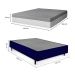 Cama Box Casal Azul com Colchão Guldi Dream Mola Ensacada (30x138x188) Cinza e Branco