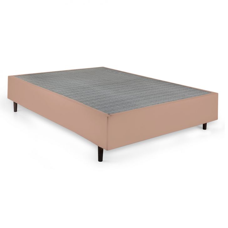 Cama Box Casal Bege com Colchão Guldi Dream Mola Ensacada (30x138x188) e 2 Travesseiros Guldi Dream Branco e Azul