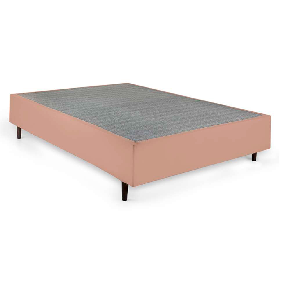 Cama Box Casal Bege com Colchão Guldi Dream Mola Ensacada (30x138x188) e 2 Travesseiros Guldi Soft Nasa Cinza e Branco