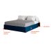 Cama Box Casal Joe Linho Azul Marinho com Colchão Guldi Dream Mola Ensacada (30x138x188) Cinza e Branco