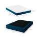 Cama Box Casal Joe Linho Azul Marinho com Colchão Guldi Mola Ensacada Original Firme (25x138x188) Azul e Branco
