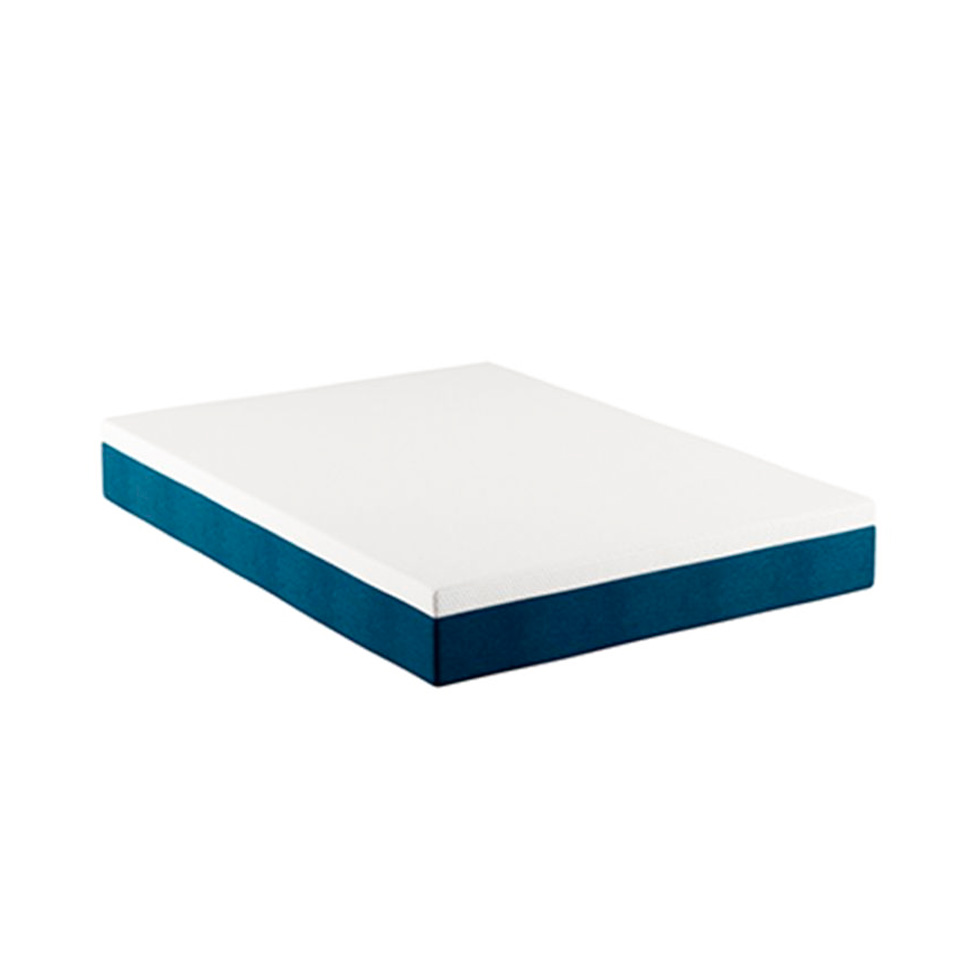 Cama Box Casal Joe Linho Azul Marinho com Colchão Guldi Mola Ensacada Original Firme (25x138x188) Azul e Branco