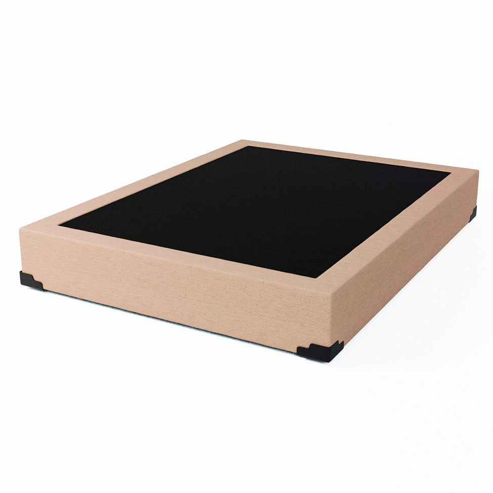 Cama Box Casal Joe Linho Bege com Colchão Guldi Massageador Quântico Molas Ensacadas (30x138x188) Branco e Bege