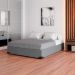 Cama Box Casal Joe Linho Cinza com Colchão Guldi Dream Mola Ensacada (30x138x188) Cinza e Branco