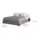 Cama Box Casal Joe Linho Cinza com Colchão Guldi Dream Mola Ensacada (30x138x188) Cinza e Branco