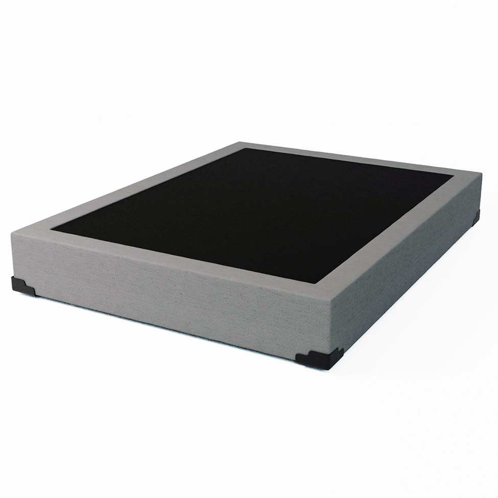 Cama Box Casal Joe Linho Cinza com Colchão Guldi Dream Mola Ensacada (30x138x188) Cinza e Branco