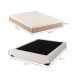 Cama Box Casal Joe Linho Cru Branco com Colchão Guldi Massageador Quântico Molas Ensacadas (30x138x188) Branco e Bege