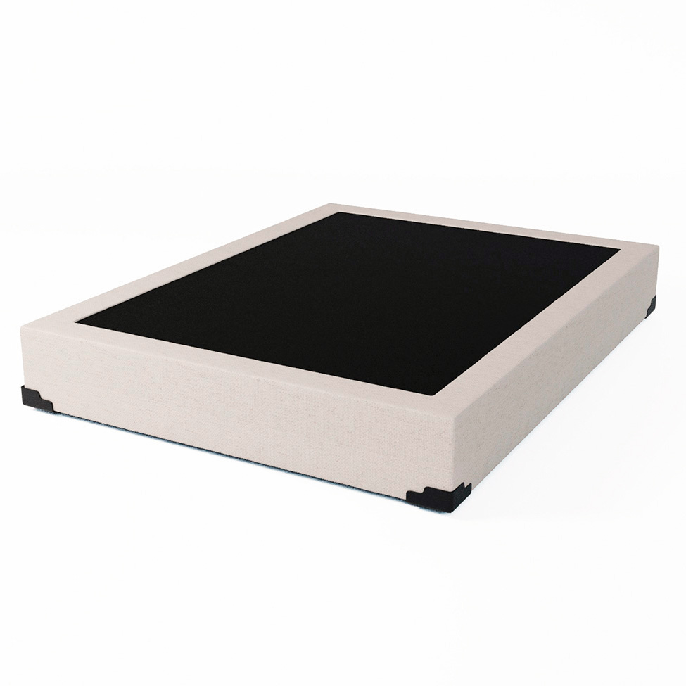 Cama Box Casal Joe Linho Cru com Colchão Guldi Dream Mola Ensacada (30x138x188) Cinza e Branco