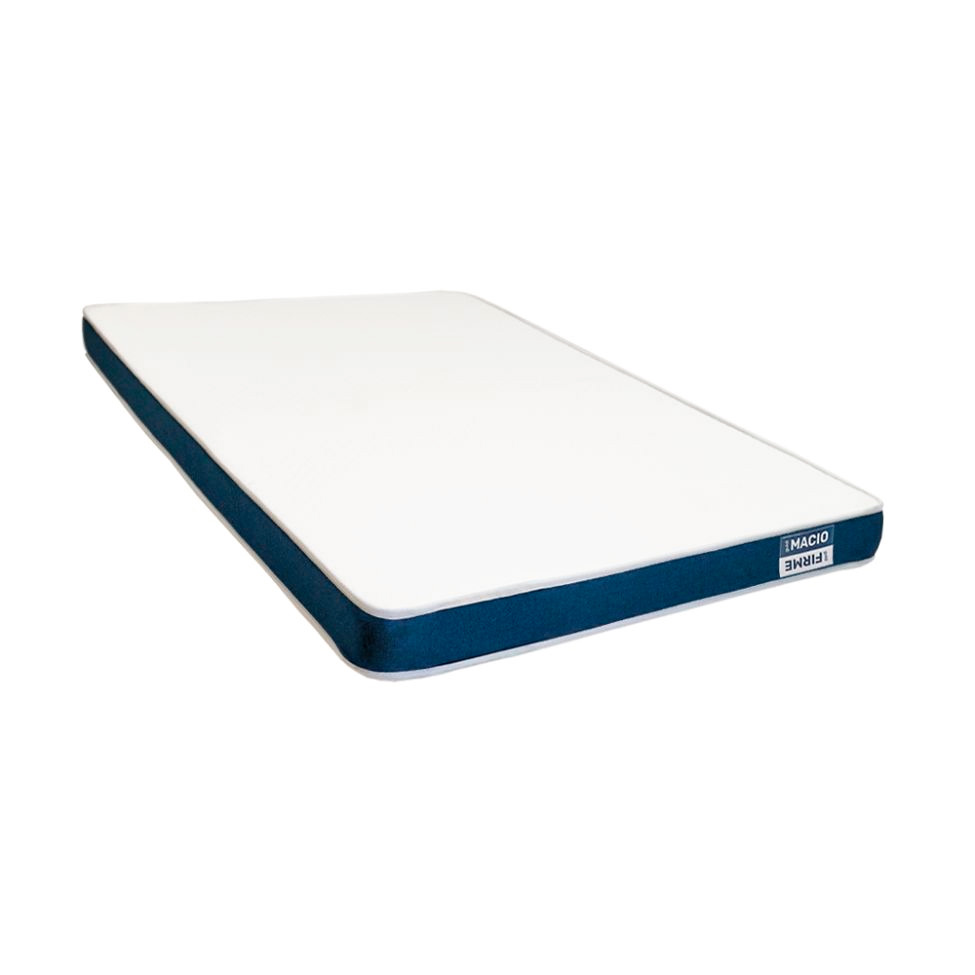 Cama Box Casal Joe Linho Cru com Colchão Guldi Duplo Plus D28 (16x138x188) Branco e Azul