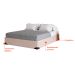 Cama Box Casal Joe Linho Cru com Colchão Guldi Espuma D28 Duplo 12cm (12x138x188) Azul e Branco