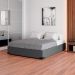Cama Box Casal Joe Linho Grafite com Colchão Guldi Dream Mola Ensacada (30x138x188) Cinza e Branco