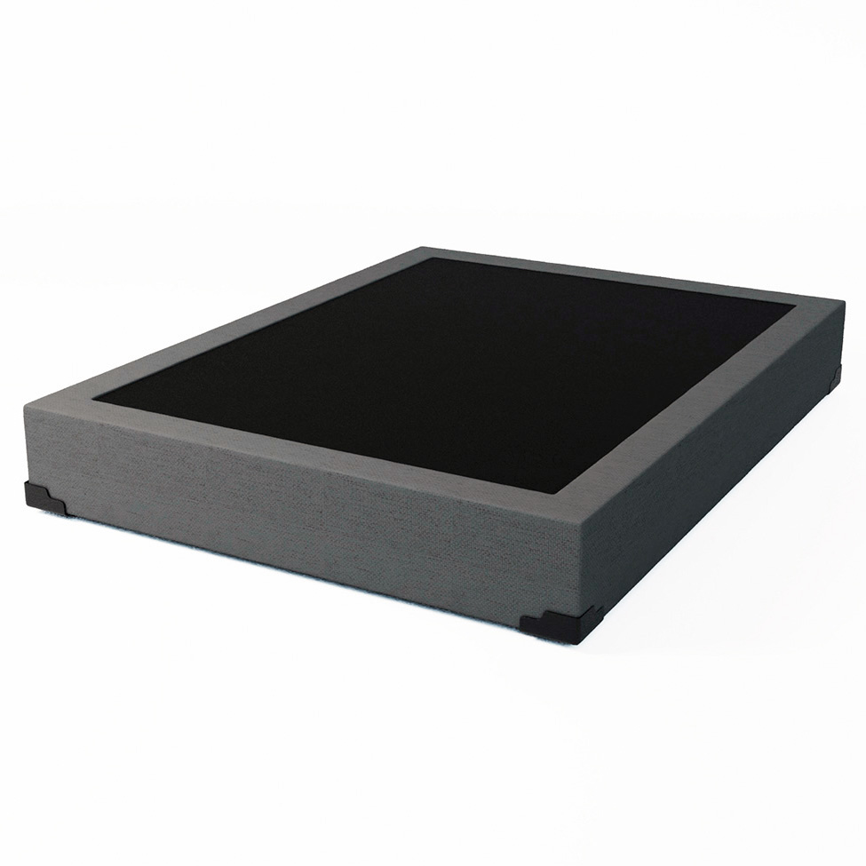 Cama Box Casal Joe Linho Grafite com Colchão Guldi Dream Mola Ensacada (30x138x188) Cinza e Branco