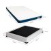 Cama Box Casal Joe Revestimento Sintético Branco com Colchão Guldi Duplo Plus D28 (16x138x188) Branco e Azul