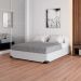 Cama Box Casal Joe Revestimento Sintético Branco com Colchão Guldi Mola Ensacada Original Firme (25x138x188) Azul e Branco