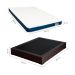 Cama Box Casal Joe Revestimento Sintético Preto com Colchão Guldi Duplo Plus D28 (16x138x188) Branco e Azul