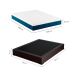 Cama Box Casal Joe Revestimento Sintético Preto com Colchão Guldi Mola Ensacada Original Firme (25x138x188) Azul e Branco