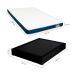 Cama Box Casal Joe Suede Preto com Colchão Guldi Duplo Plus D28 (16x138x188) Branco e Azul
