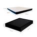 Cama Box Casal Joe Suede Preto com Colchão Guldi Espuma D28 Duplo 12cm (12x138x188) Azul e Branco