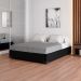 Cama Box Casal Joe Suede Preto com Colchão Guldi Mola Ensacada Original Firme (25x138x188) Azul e Branco