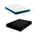 Cama Box Casal Joe Suede Preto com Colchão Guldi Mola Ensacada Original Firme (25x138x188) Azul e Branco